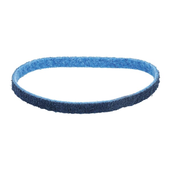 Dynabrade DynaBrite 78008 Good Tier File Surface Conditioning Non-Woven Abrasive Belt, 1/2 in W x 12 in L, Very Fine Grade, Aluminum Oxide Abrasive, Blue