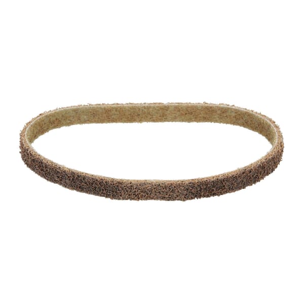 Dynabrade DynaBrite 78019 Good Tier File Surface Conditioning Non-Woven Abrasive Belt, 1/2 in W x 18 in L, Coarse Grade, Aluminum Oxide Abrasive, Brown