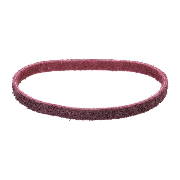 Dynabrade DynaBrite 78025 Good Tier File Surface Conditioning Non-Woven Abrasive Belt, 3/4 in W x 18 in L, Medium Grade, Aluminum Oxide Abrasive, Maroon