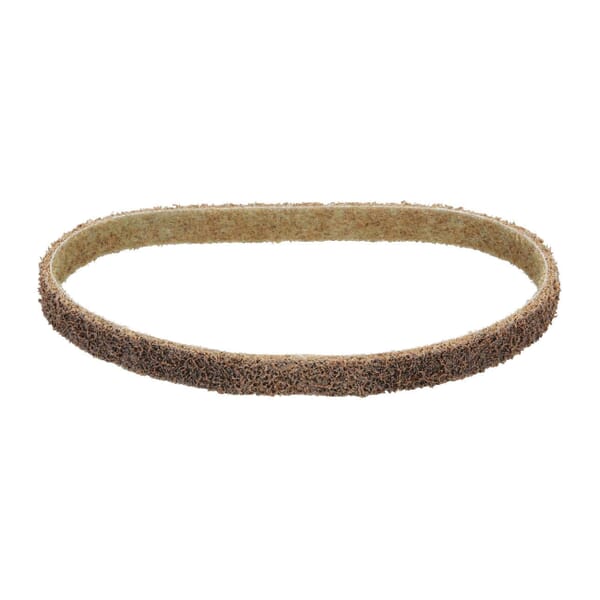 Dynabrade DynaBrite 78049 Good Tier File Surface Conditioning Non-Woven Abrasive Belt, 1/2 in W x 24 in L, Coarse Grade, Aluminum Oxide Abrasive, Brown