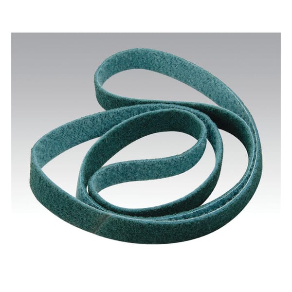 Dynabrade DynaBrite 78092 Good Tier Narrow Surface Conditioning Non-Woven Abrasive Belt, 1 in W x 72 in L, Very Fine Grade, Aluminum Oxide Abrasive, Blue