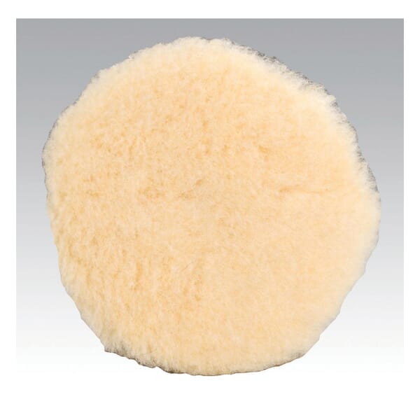 Dynabrade 90036 Non-Vacuum Polishing Pad, 5 in OAD, Hook Face Attachment, Natural Sheepskin Pad