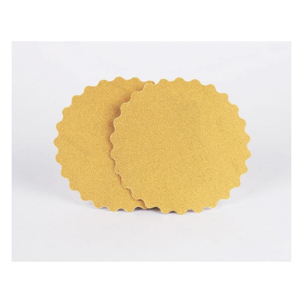 Dynabrade DynaCut 92591 Non-Vacuum Scalloped Edge Hook and Loop Disc, 5 in Dia Disc, 120 Grit, Fine Grade, Aluminum Oxide Abrasive, Paper Backing