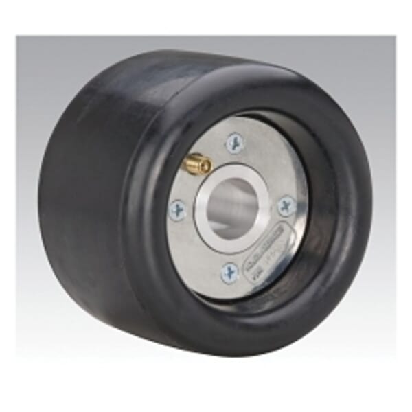 Dynabrade Dynacushion 92937 Standard Pneumatic Wheel, For Use With Dynastraight 13206 Finishing Tool, Aluminum Hub, Universal 1/2 in, 5/8 in, 3/4 in Bore Arbor, 3-1/2 x 15-1/2 in Belt, 5 in Dia x 3-1/2 in W Wheel
