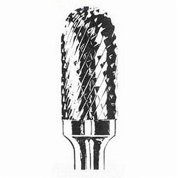 Dynabrade 93332 Carbide Burr, Radius End, Cylindrical Head, 1/4 in Dia Head, 5/8 in L of Cut, Double Cut