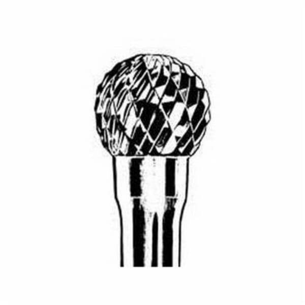 Dynabrade DynaBurr 93334 Carbide Burr, Ball Head, 3/8 in Dia Head, 5/16 in L of Cut, Double Cut
