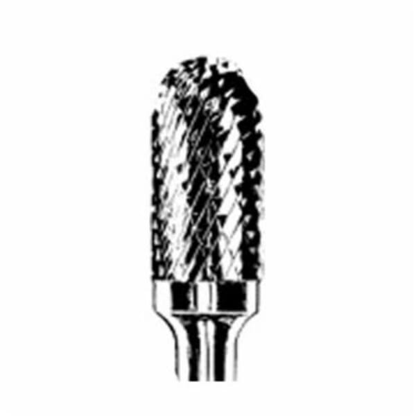 Dynabrade 93362 Carbide Burr, Radius End, Cylindrical Head, 6 mm Dia Head, 16 mm L of Cut, Double Cut