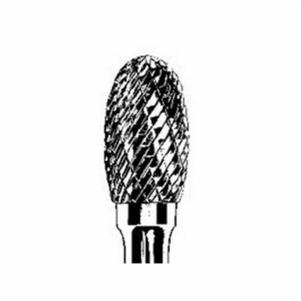 Dynabrade DynaBurr 93365 Carbide Burr, Oval Head, 9 mm Dia Head, 16 mm L of Cut, Double Cut