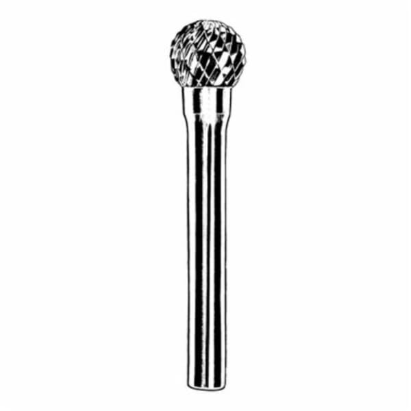 Dynabrade DynaBurr 93372 Carbide Burr, Ball Head, 3 mm Dia Head, 3 mm L of Cut, Double Cut