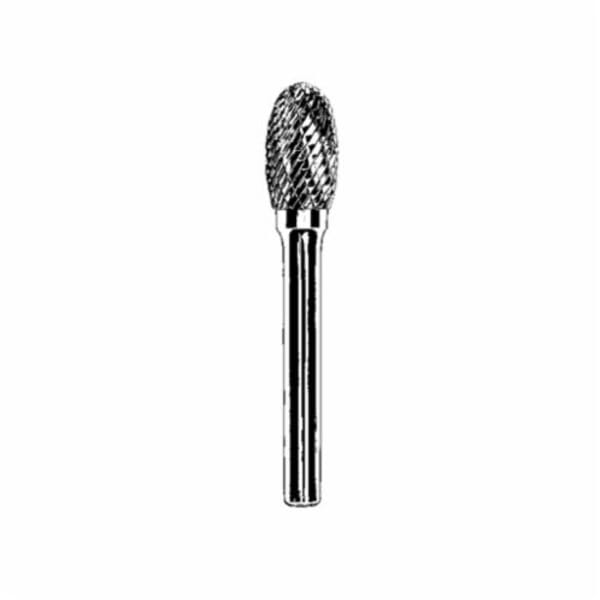 Dynabrade DynaBurr 93373 Carbide Burr, Oval Head, 3 mm Dia Head, 5.5 mm L of Cut, Double Cut