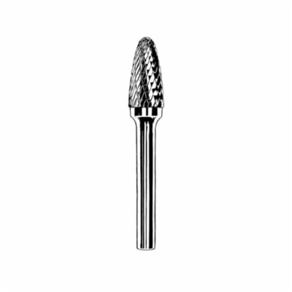 Dynabrade DynaBurr 93374 Carbide Burr, Radius End, Tree Head, 3 mm Dia Head, 13 mm L of Cut, Double Cut