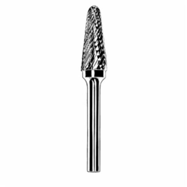 Dynabrade DynaBurr 93377 Carbide Burr, Radius End, Taper Head, 3 mm Dia Head, 13 mm L of Cut, Double Cut