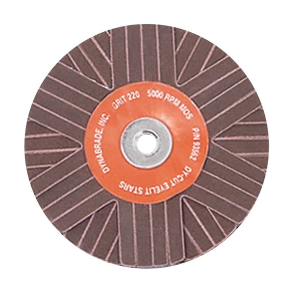 Dynabrade DynaCut 93559 Lightweight Dyninger Coated Sanding Star, 3 in Dia Star, 1/4-20 Female Eyelet, 120 Grit, Fine Grade, Aluminum Oxide Abrasive