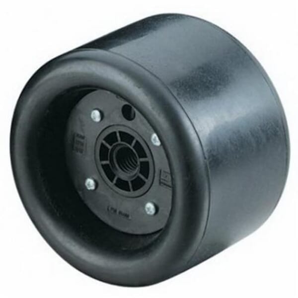Dynabrade Dynacushion 94492 Standard Pneumatic Wheel, For Use With Dynastraight 13505 Finishing Tools, 2 in L Arbor Spindle, 2-3/4 x 15-1/2 in Belt, 5 in Dia x 2-3/4 in W Wheel