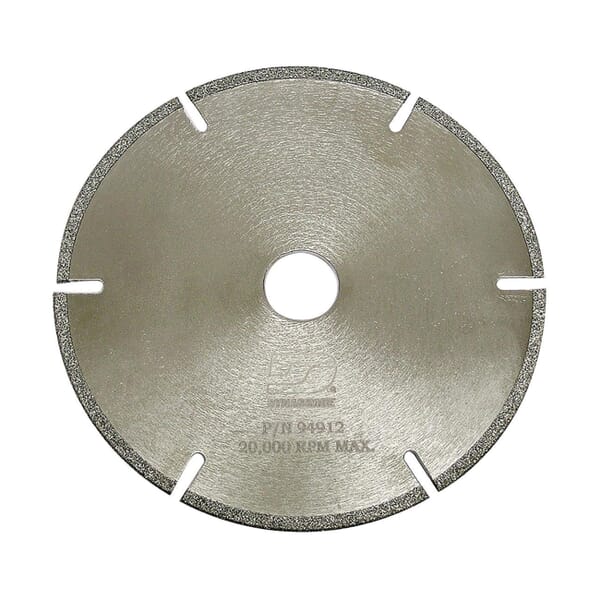 Dynabrade 94912 Gulleted/Slotted Cut-Off Wheel, 4-1/2 in Dia x 3/32 in THK, 3/8 in Center Hole, 40/50 Grit, Diamond Abrasive