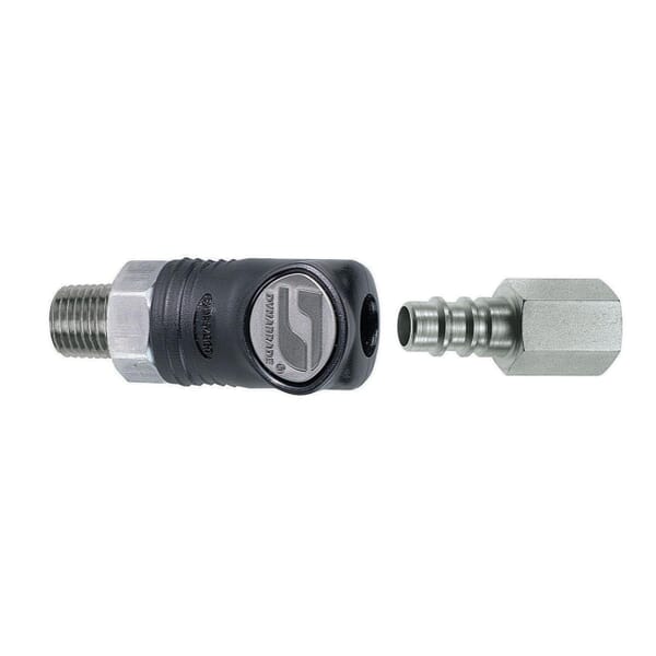 Dynabrade 94993 Composite Style Coupler, For Use With 3 in Dia Buffer, 1/4 in MNPT, 1/4 in FNPT Plug Thread, 150 psi Working, -4 to 212 deg F, 54 scfm Air Flow