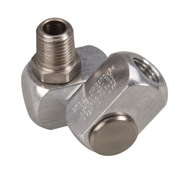 Dynabrade 95460 Air Line Connector, 1/4 in NPT Connection, 25 scfm Flow Rate, Aluminum/Stainless Steel