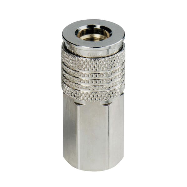 Dynabrade 95674 Female Coupler, For Use With Dynastraight 13500, 13501 and 13521 Air-Powered Abrasive Finishing Tool, 1/4 in Body, 1/4 in Female, 74 scfm Air Flow