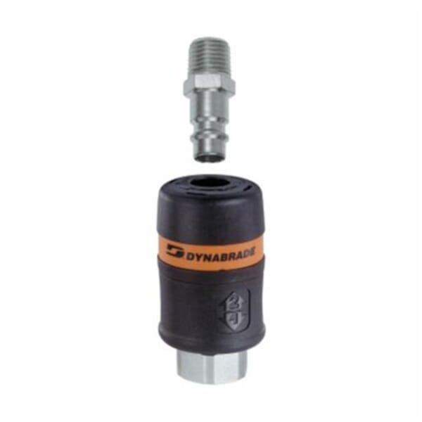 Dynabrade 97572 Safety Coupler, For Use With Dynorbital Air-Powered Random Orbital Sanders, 1/4 in FNPT Coupler, 1/4 in MNPT Plug, 55 scfm Air Flow