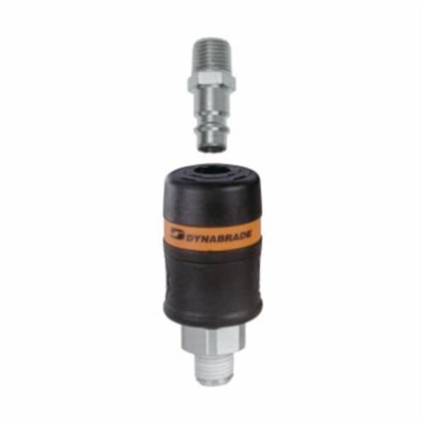 Dynabrade 97574 Safety Coupler, For Use With Dynorbital Air-Powered Random Orbital Sanders, 1/4 in MNPT Coupler and Plug, 55 scfm Air Flow