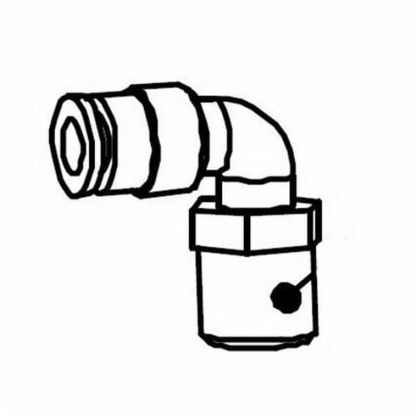 Dynabrade 97828 Male Right Angle Tube Elbow Fitting, For Use With Dynabrade VIRTUBRADE 66500 Virtufinisher