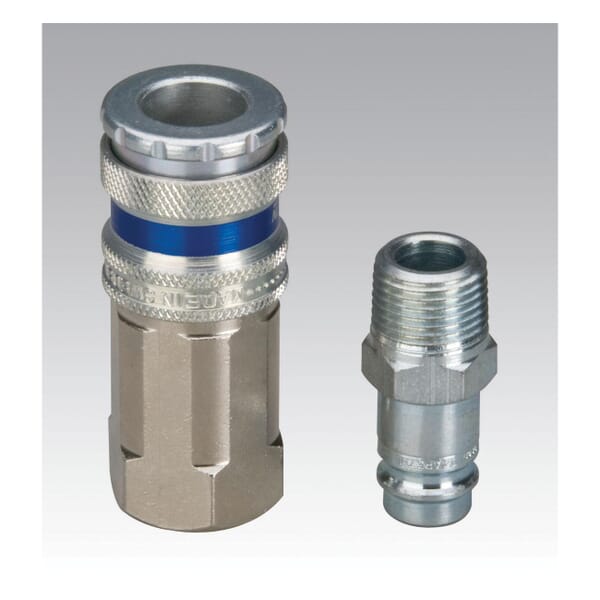 Dynabrade 98265 Coupler, For Use With Couplers With Plugs, 3/8 in FNPT Coupler, 3/8 in MNPT Plug, 232 psi, -4 to 212 deg F, 138 scfm Air Flow