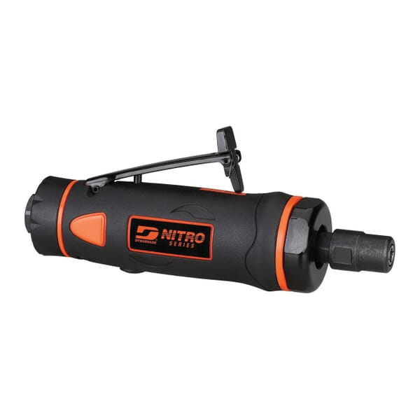 Dynabrade Nitro DGS52 Straight Line Non-Vacuum Rotary Vane Die Grinder, 6 mm Collet, 1/2 hp, 26 scfm Air Flow, 90 psig, 20000 rpm Speed