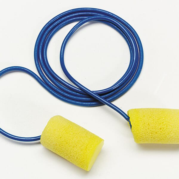 E-A-R 7000002301 Corded Earplugs, 29 dB Noise Reduction, Cylindrical Shape, ANSI S3.19-1974, Disposable, Corded Design