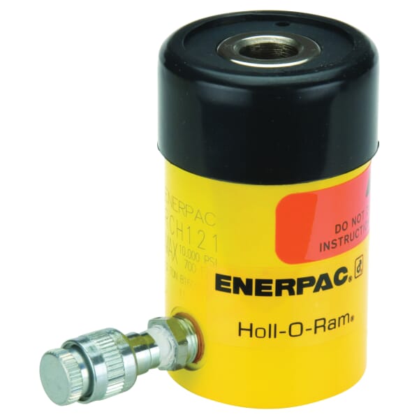 Enerpac RCH-121 Single Acting Spring Return Plunger Cylinder, 12 ton Capacity, 2.13 in Dia Bore, 1.63 in L Stroke, 4-3/4 in H Retract, 1.38 in Dia Rod, 10000 psi