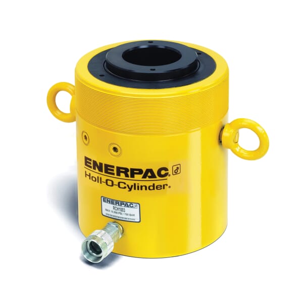 Enerpac RCH-603 Single Acting Spring Return Plunger Cylinder, 60 ton Capacity, 4.88 in Dia Bore, 3 in L Stroke, 9-3/4 in H Retract, 3.63 in Dia Rod, 10000 psi