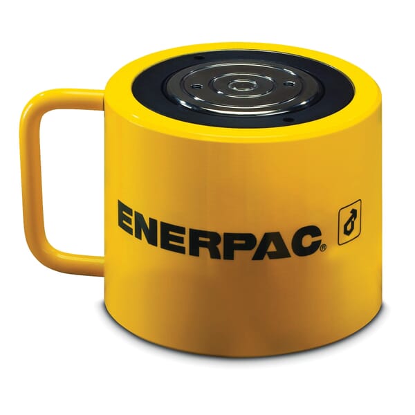 Enerpac Flat-Jac RCS-1002 Low Height Single Acting Spring Return Hydraulic Cylinder, 100 ton Capacity, 5 in Dia Bore, 2-1/4 in L Stroke, 5.56 in H Retract, 3.63 in Dia Rod, 10000 psi
