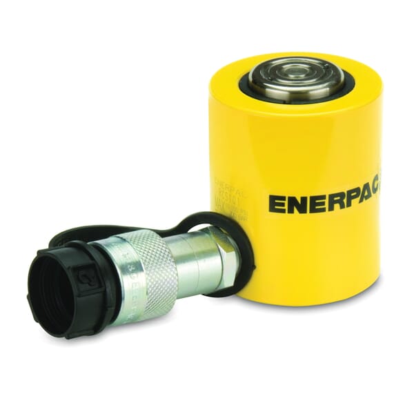 Enerpac Flat-Jac RCS-101 Low Height Single Acting Spring Return Hydraulic Cylinder, 10 ton Capacity, 1.69 in Dia Bore, 1-1/2 in L Stroke, 3.47 in H Retract, 1-1/2 in Dia Rod, 10000 psi