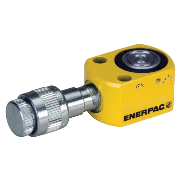 Enerpac Flat-Jac RSM-50 Low Height Single Acting Spring Return Hydraulic Cylinder, 5 ton Capacity, 1.13 in Dia Bore, 1/4 in L Stroke, 1.28 in H Retract, 1 in Dia Rod, 10000 psi