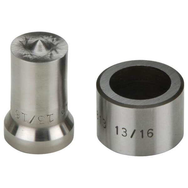 Enerpac SPD-813 SP Series Standard Round Punch and Die Set, 0.81 in Hole, 3/4 in, 2 Pieces, Carbon Steel