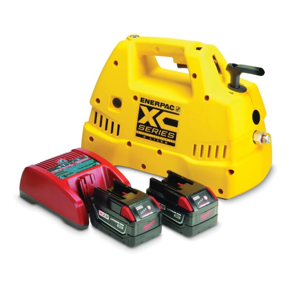 Enerpac XC-1202MB Cordless Hydraulic Pump With On/Off Trigger Control Valve, 1/2 hp, 120 cu-in Reservoir, 15 cu-in/min Flow Rate, 10000 psi Pressure