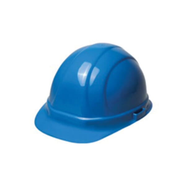 ERB 19956 Front Brim Hard Hat, SZ 6-1/2 Fits Mini Hat, SZ 8 Fits Max Hat, HDPE, 6-Point Woven Nylon Suspension, ANSI Electrical Class Rating: Class C, E and G, ANSI Impact Rating: Type I, Ratchet Adjustment