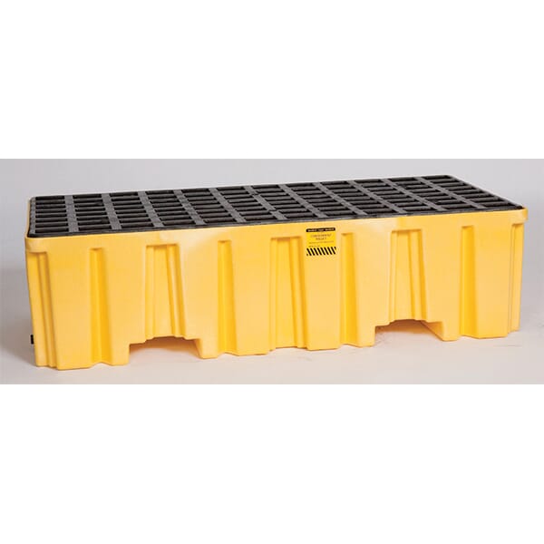 Eagle Manufacturing 1620 Spill Containment Pallet With Drain, 2 Drums, 66 gal Spill, 4000 lb Load, HDPE