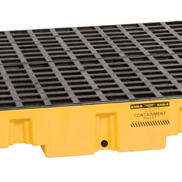 Eagle Manufacturing 1645 Low Profile Spill Containment Pallet, 4 Drums, 66 gal Spill, 8000 lb Load, HDPE