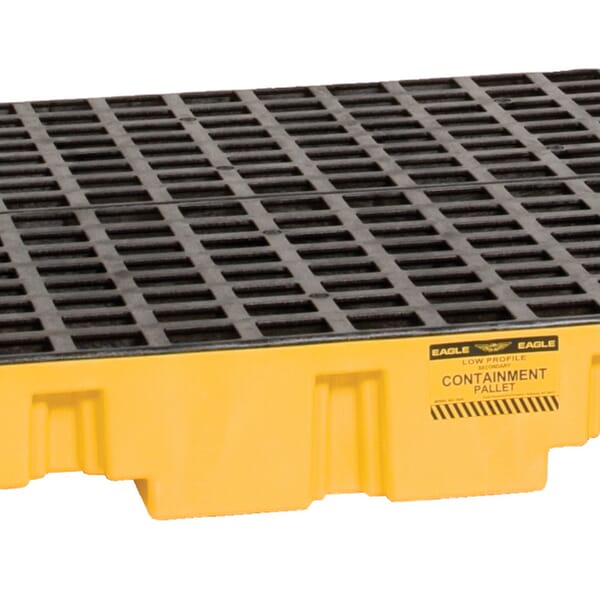 Eagle Manufacturing 1645ND Low Profile Spill Containment Pallet, 4 Drums, 66 gal Spill, 8000 lb Load, HDPE
