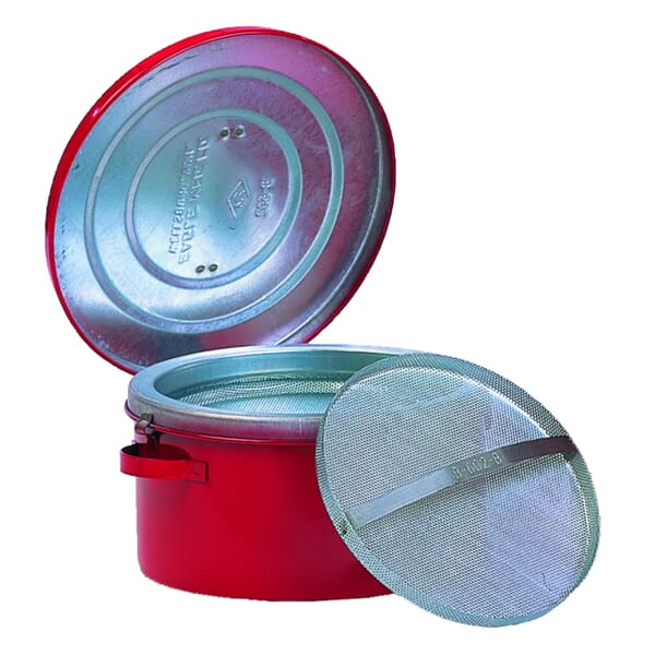 Eagle Manufacturing B602 Bench Can, 2 qt Capacity, 8 in Dia x 4-1/4 in H, Galvanized Steel, Red