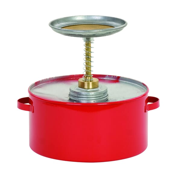 Eagle Manufacturing P702 Plunger Can, 2 qt, Galvanized Steel, Red, Brass Plunger, 5-1/4 in Dia Dasher Plate