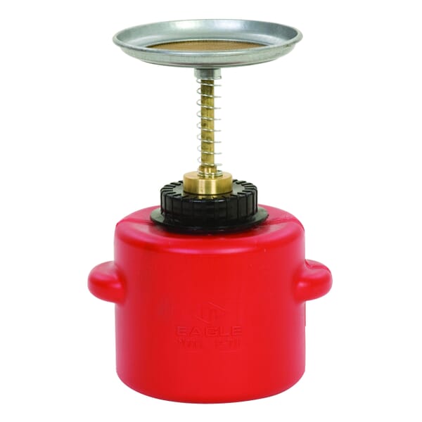 Eagle Manufacturing P711 Plunger Can, 1 qt, HDPE, Red, Brass Plunger, 5-1/4 in Dia Dasher Plate