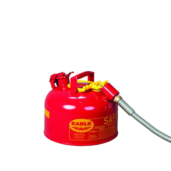 Eagle Manufacturing U226S Type II Safety Can, 2.5 gal Capacity, 11-1/4 in Dia x 9-1/2 in H, Galvanized Steel, Red