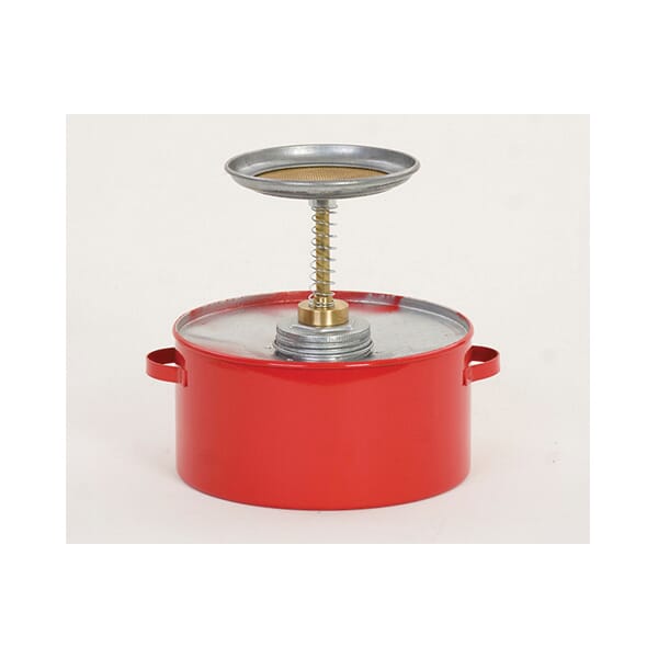 Eagle Manufacturing P702 Plunger Can, 2 qt, Galvanized Steel, Red, Brass Plunger, 5-1/4 in Dia Dasher Plate