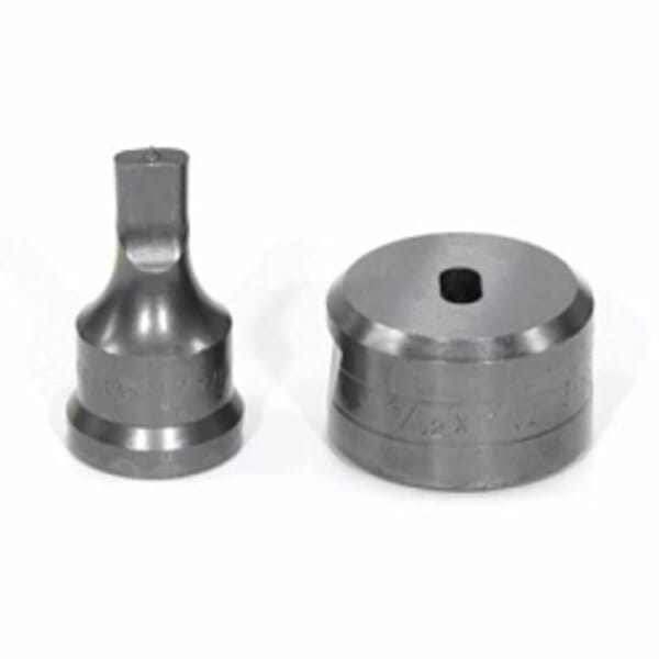 EDWARDS ED9-PDOB1/4X1/2 Punch and Die Set, Oblong Shape, 1/4 x 1/2 in Punch, 9/32 x 17/32 in Die, 2 Pieces