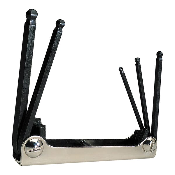 Eklind 21159 Classic Key Set, 5 Pieces, 4 to 10 mm Hex, Foldable Handle, Alloy Steel, Black Oxide