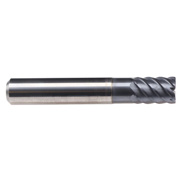 Emuge 1825A.006 Hard-Cut 1825A Stub Length Square End Mill, 6 mm Dia Cutter, 10 mm Length of Cut, 6 Flutes, 6 mm Dia Shank, 54 mm OAL, TiAlN Coated