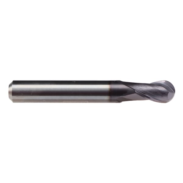 Emuge 1877A.003 Hard-Cut 1877A Extra Short Length Ball Nose End Mill, 3 mm Dia Cutter, 5 mm Length of Cut, 2 Flutes, 6 mm Dia Shank, 50 mm OAL, TiAlN Coated