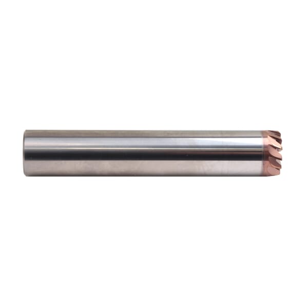 Emuge 2678AZ.011010 Turbine Program 2678AZ Taper Torus Long 8 deg Corner Radius End Mill With Axial Through Coolant, 11 mm Dia Cutter, 1 mm Corner Radius, 3.5 mm Length of Cut, 7 Flutes, 12 mm Dia Shank, 108 mm OAL, TiAlN Coated