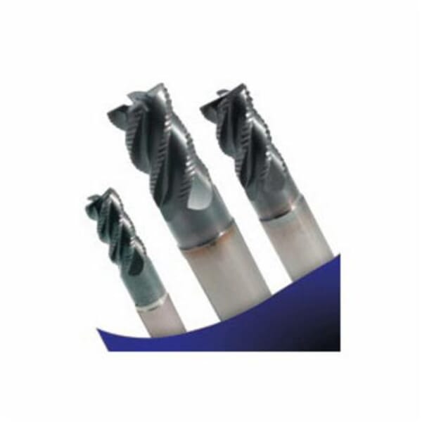 Emuge 2869A.01875 MULTI-CUT Standard Length High Performance End Mill, 3/16 in Dia Cutter, 3 Flutes, 3/8 in Dia Shank, 2-1/2 in OAL, TiAlN Coated